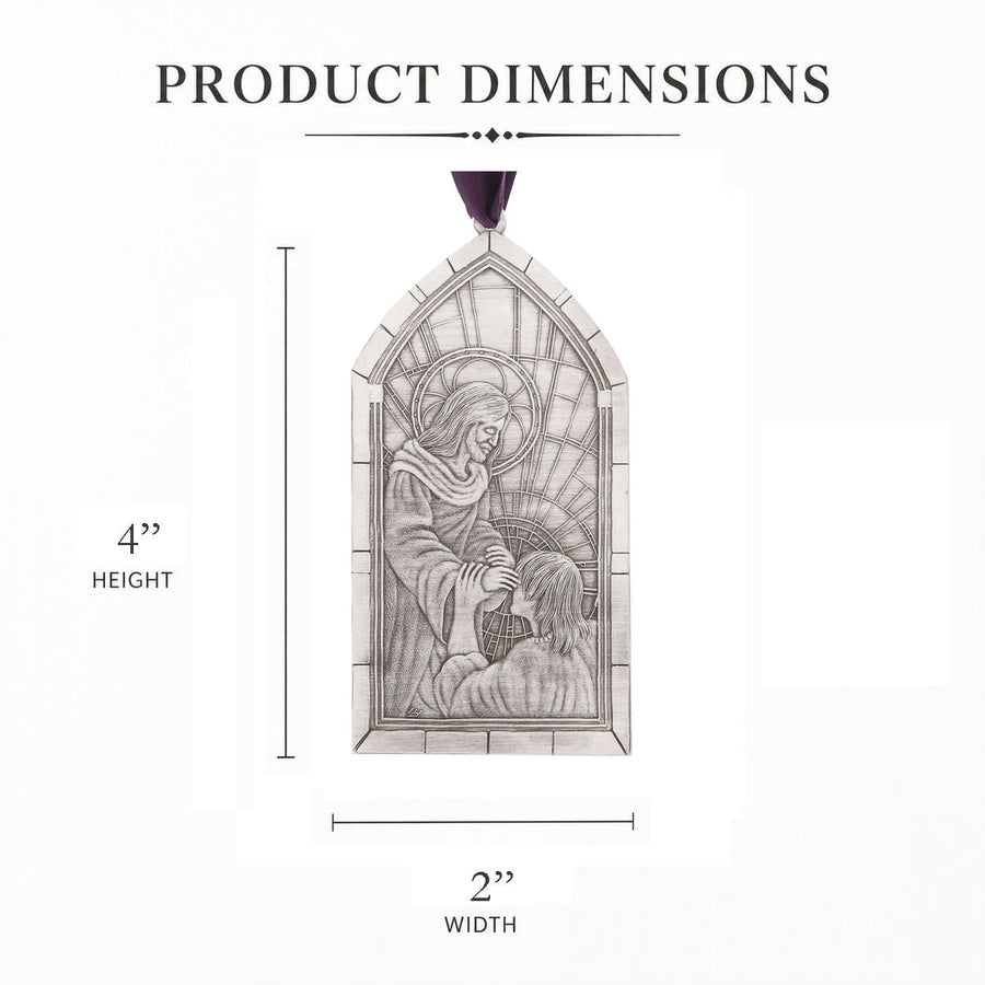 Product dimension guide for Miracles Cathedral Window Ornament