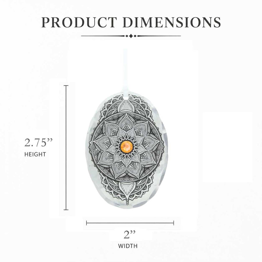 Product dimension guide for Birthstone crystal ornament