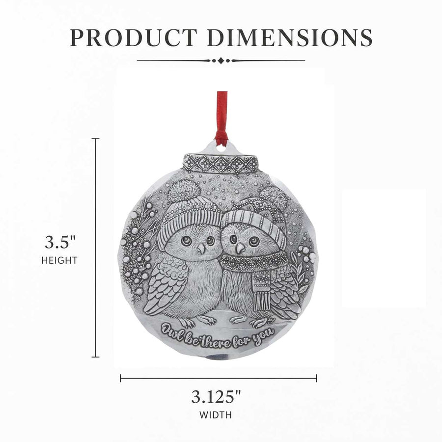 Product dimension guide for Owl Be There for You Ornament