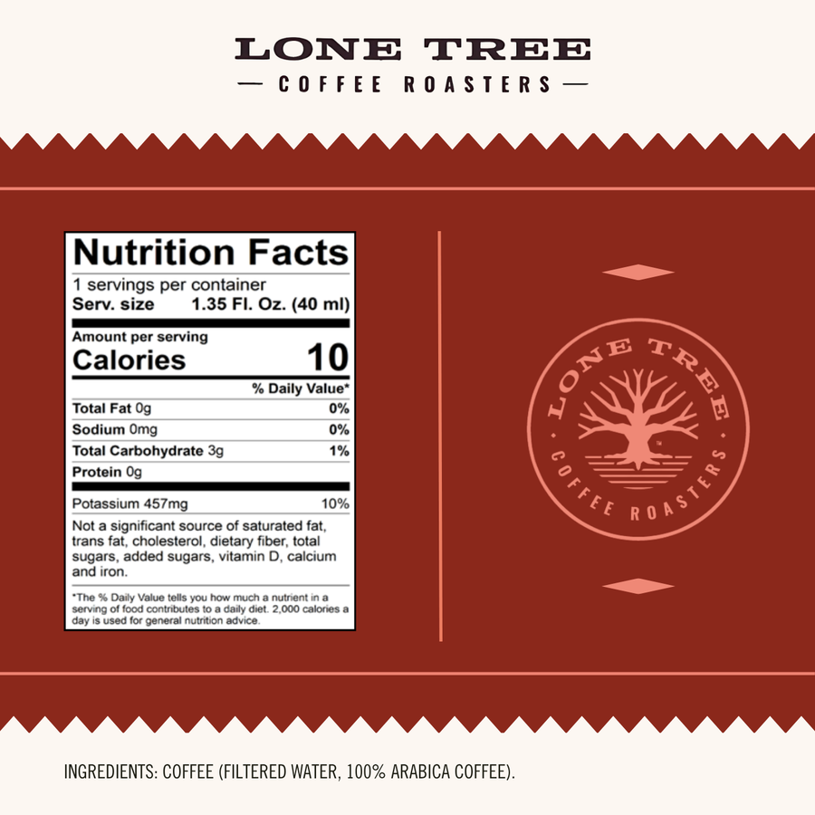 Lone Tree Original Blend nutrition and ingredient panel