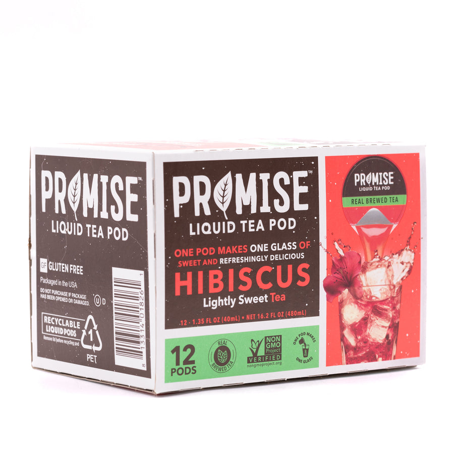Promise Hibiscus tea carton at an angle