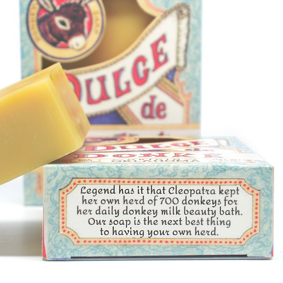 Close view of unscented soap and its printed box