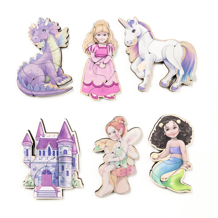Fairytale Magnetic Wooden Puzzle Set with Cotton Bag