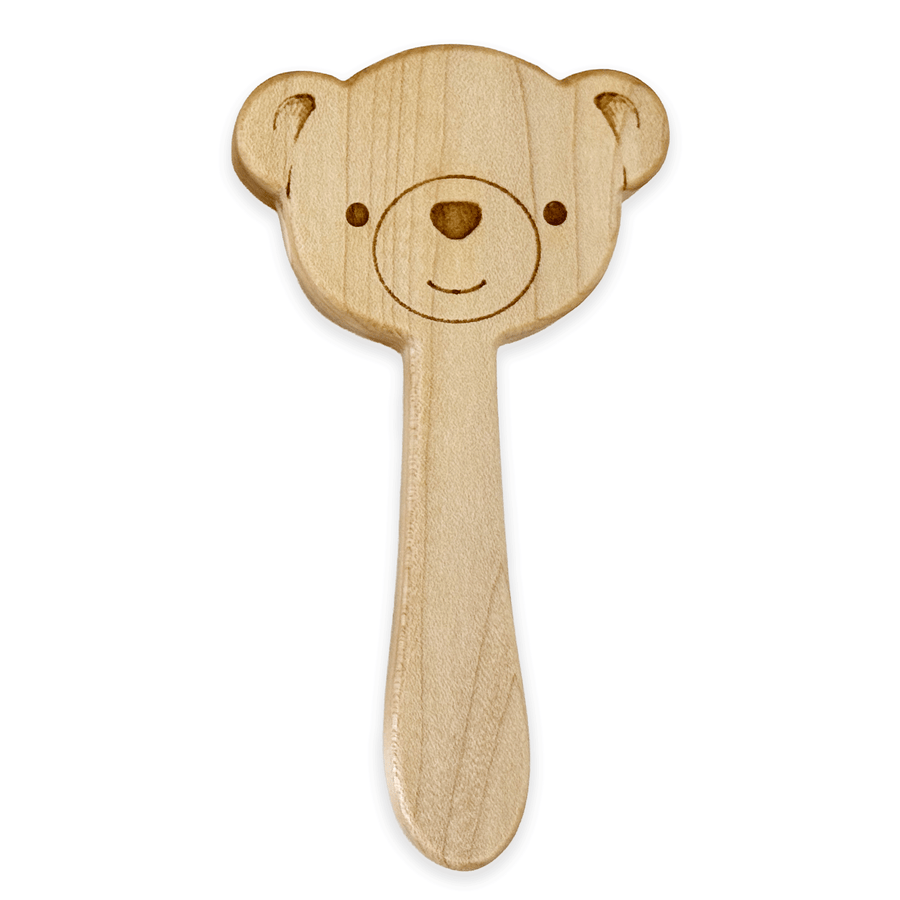 Bear Wooden Baby Rattle – Solid Maple