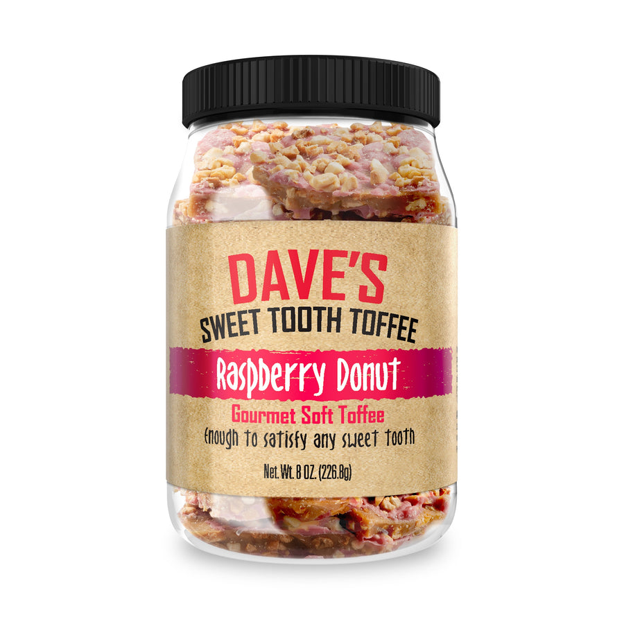 Raspberry Donut Toffee — product and serving view