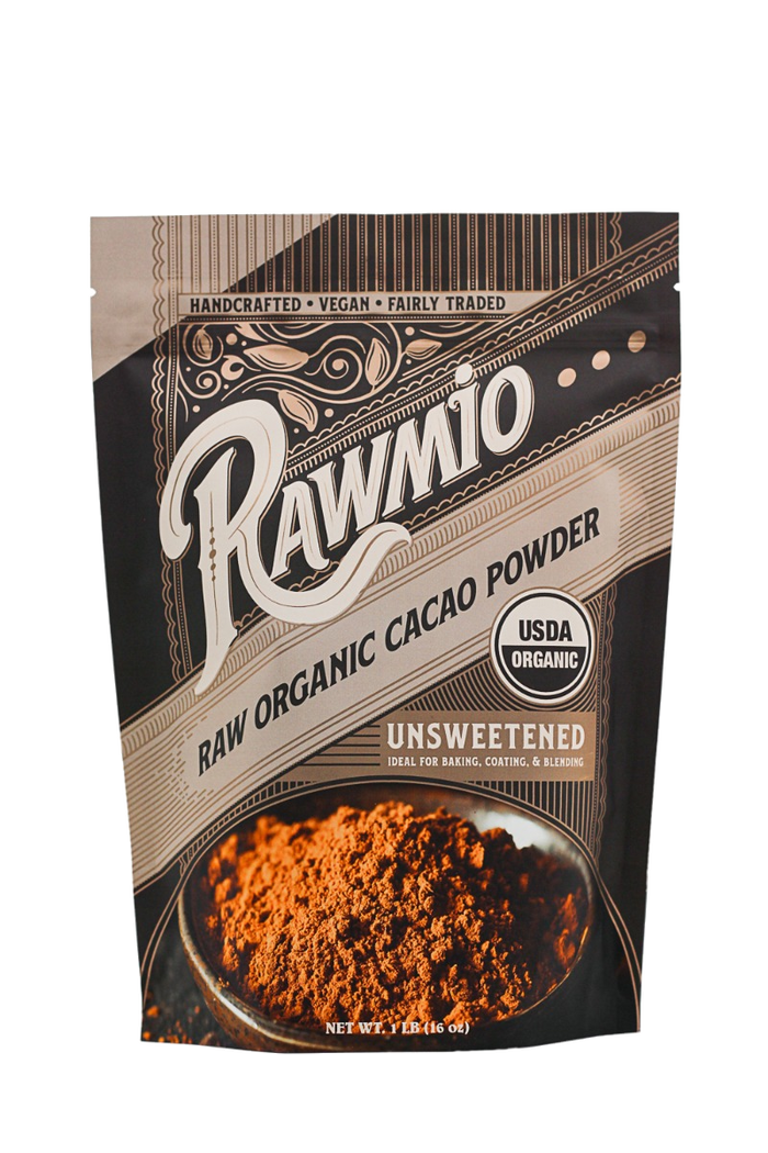 Product package photograph for Raw Organic Cacao Powder - 16 oz