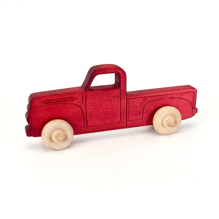 Red Maple Toy Pickup Truck, 9 in.