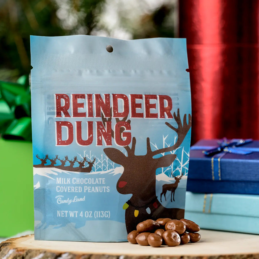Reindeer Dung milk chocolate peanut pouch