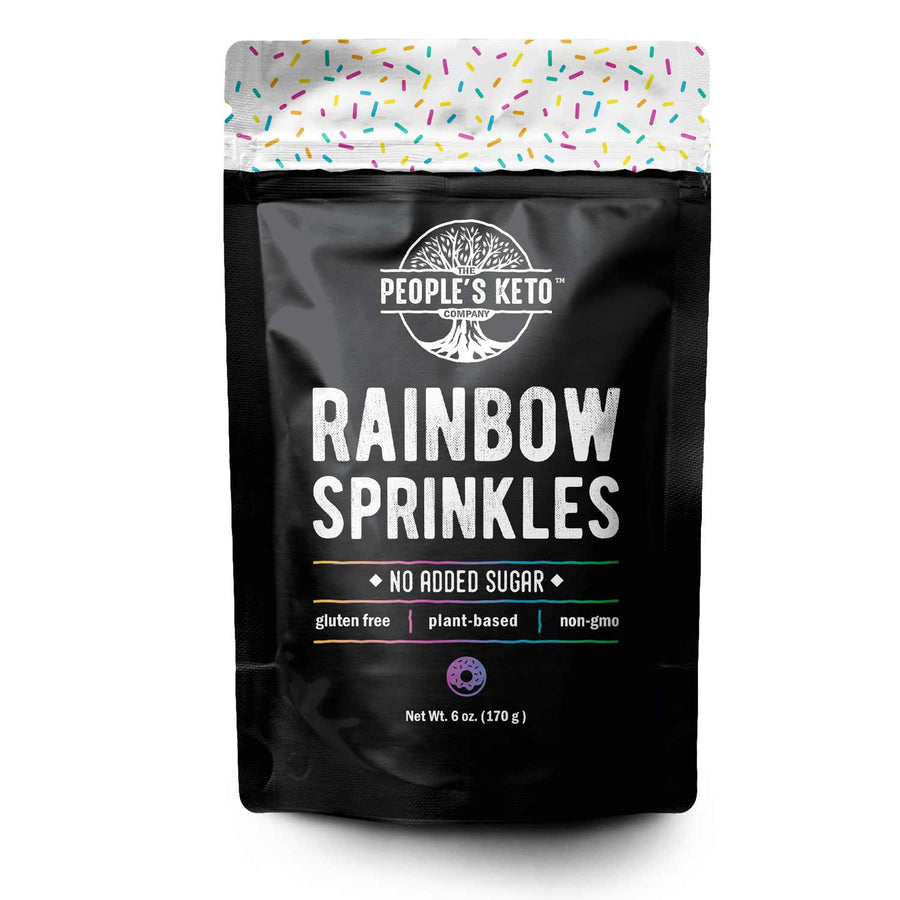Rainbow Keto Sprinkles: rainbow sprinkle pouch.