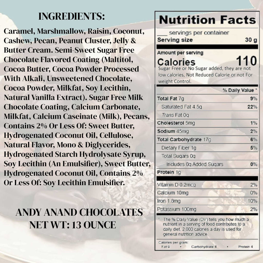 Sugar-Free Chocolate Sampler, 13 oz