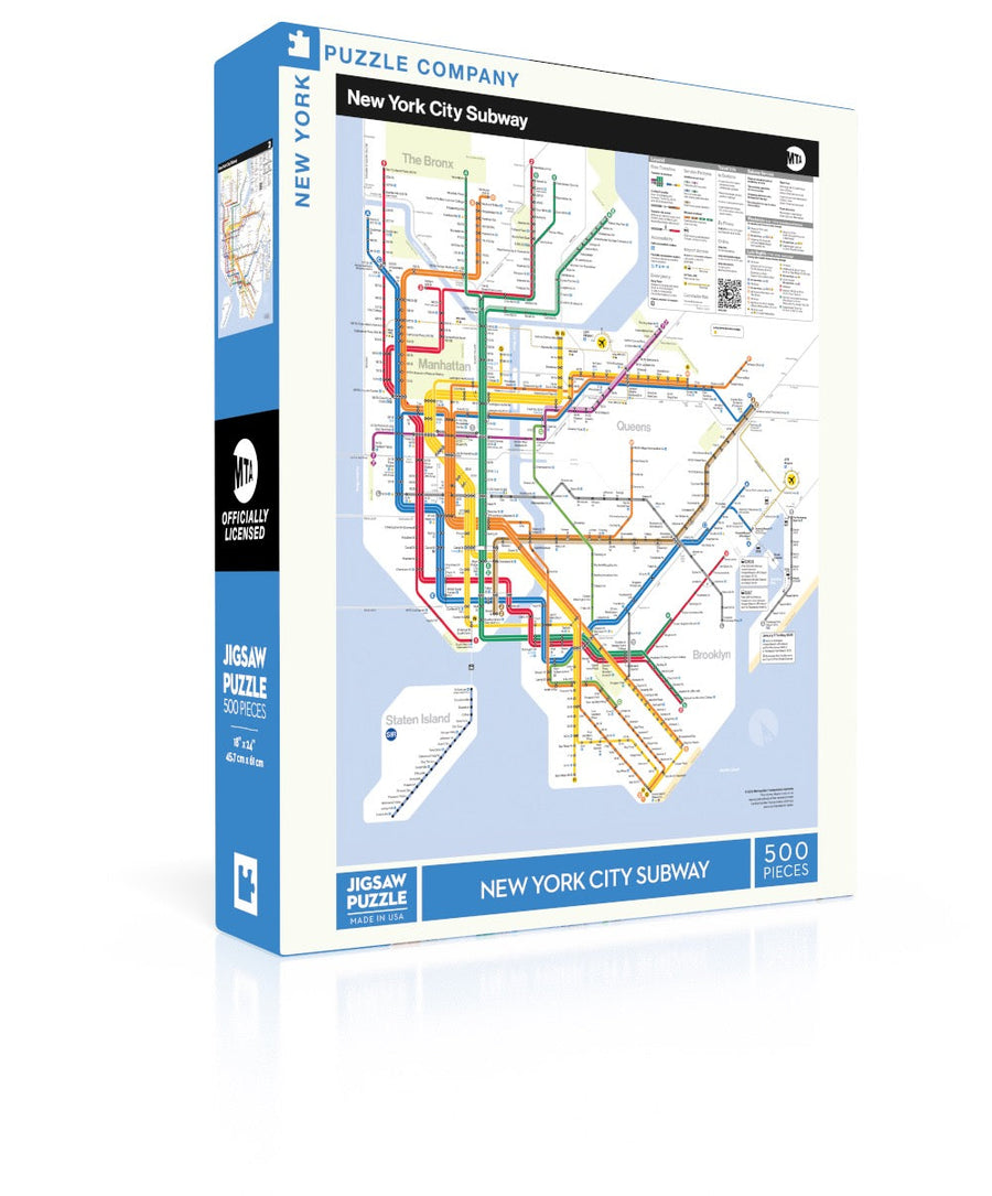 New York Subway Map puzzle box and illustrated design