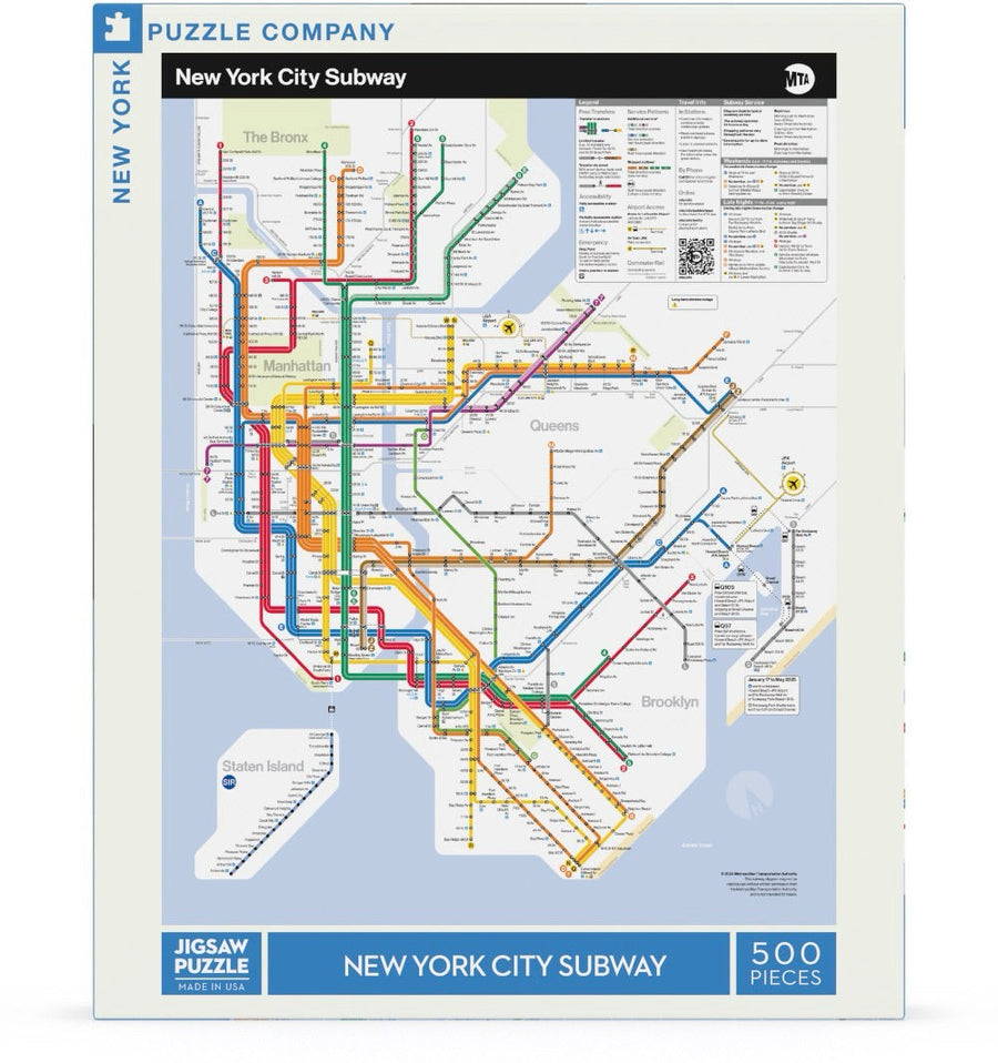 Packaging showing New York Subway Map puzzle artwork