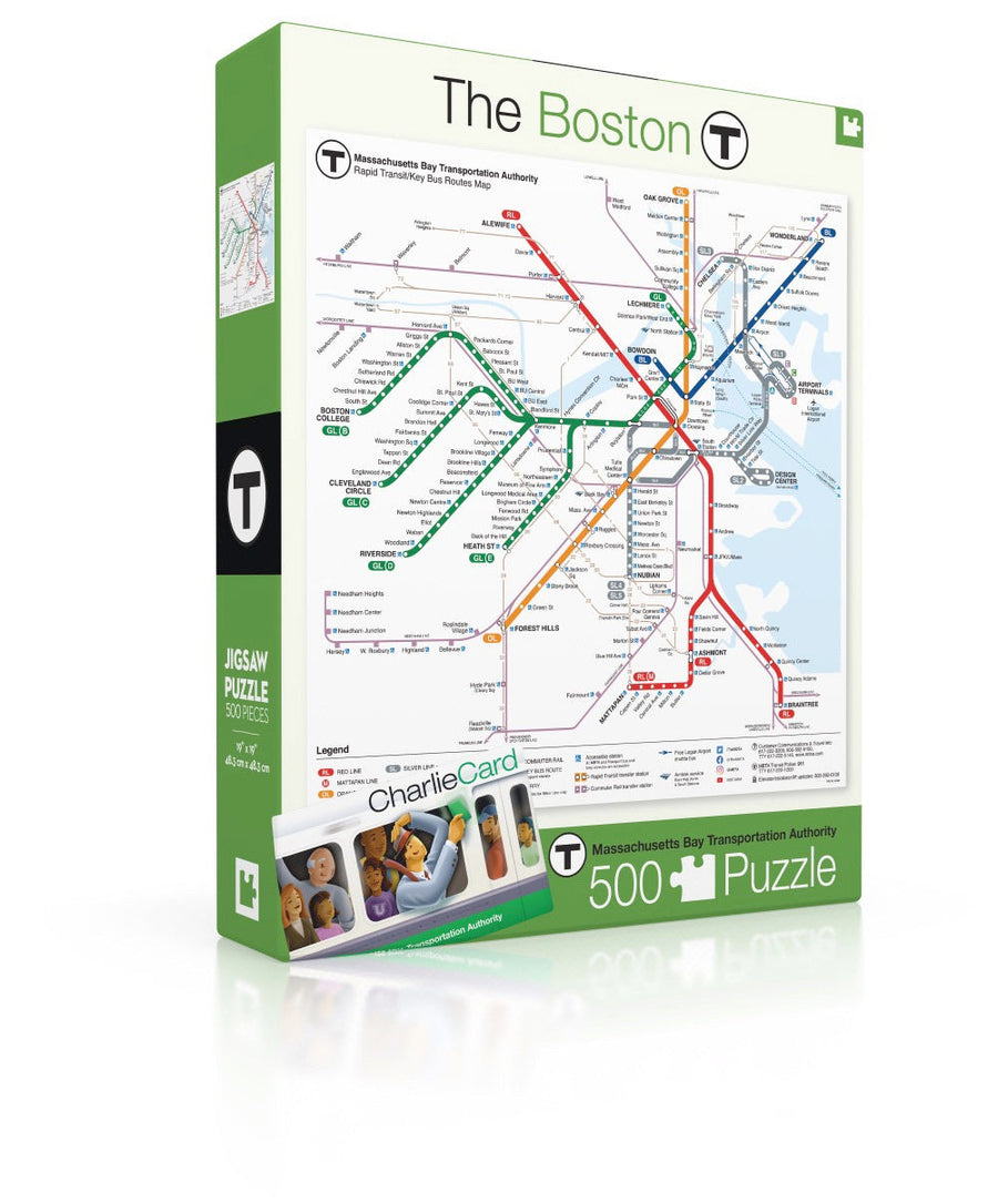 Boston T Map puzzle box and illustrated design