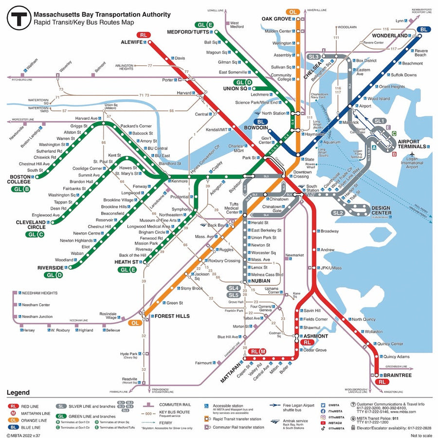 Illustrated Boston T Map puzzle design