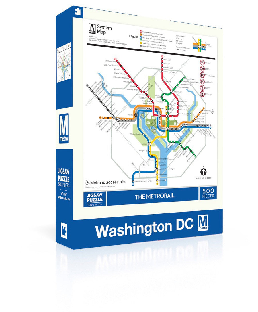 DC Metro Map puzzle box and illustrated design