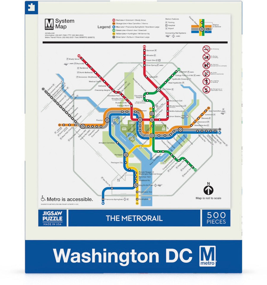 Packaging showing DC Metro Map puzzle artwork