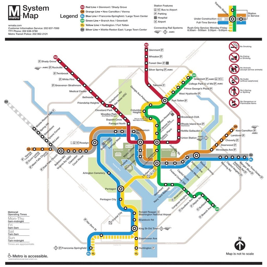 Illustrated DC Metro Map puzzle design