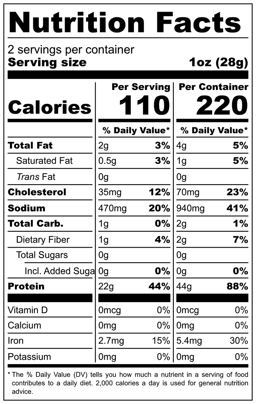 Salt Beef Jerky Crisps – 2 oz — nutrition information 3 of 4