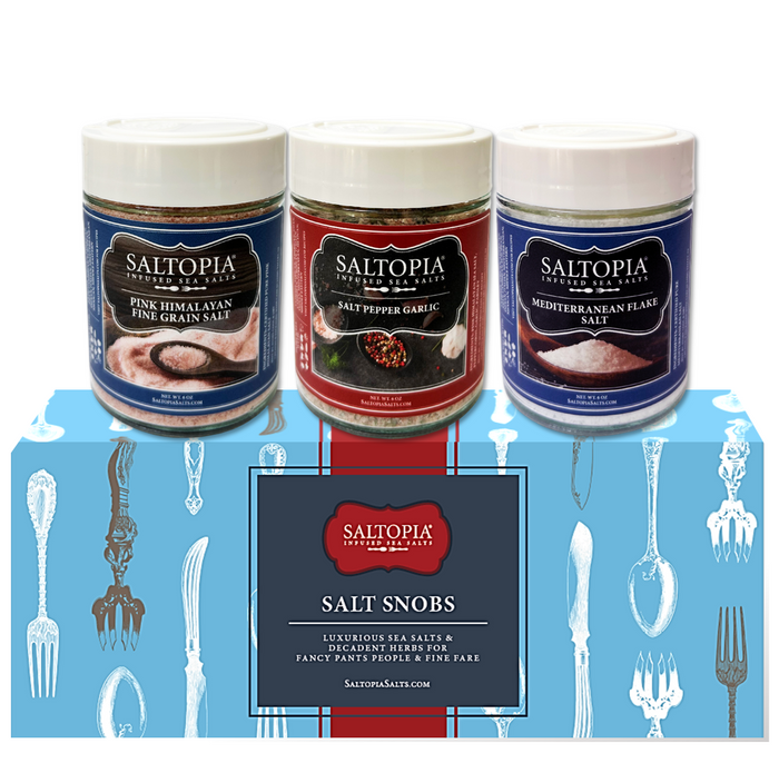Gourmet Salt Gift Set: three gourmet salt jars with gift box