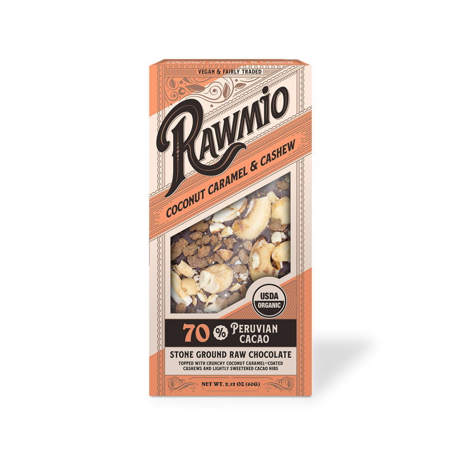 Product package photograph for Coconut Caramel & Crushed Cashew Bark