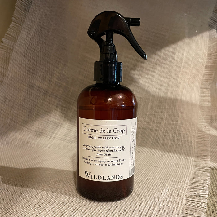 Wildlands Essential Oil Room Spray, 8 oz in an amber trigger-spray bottle