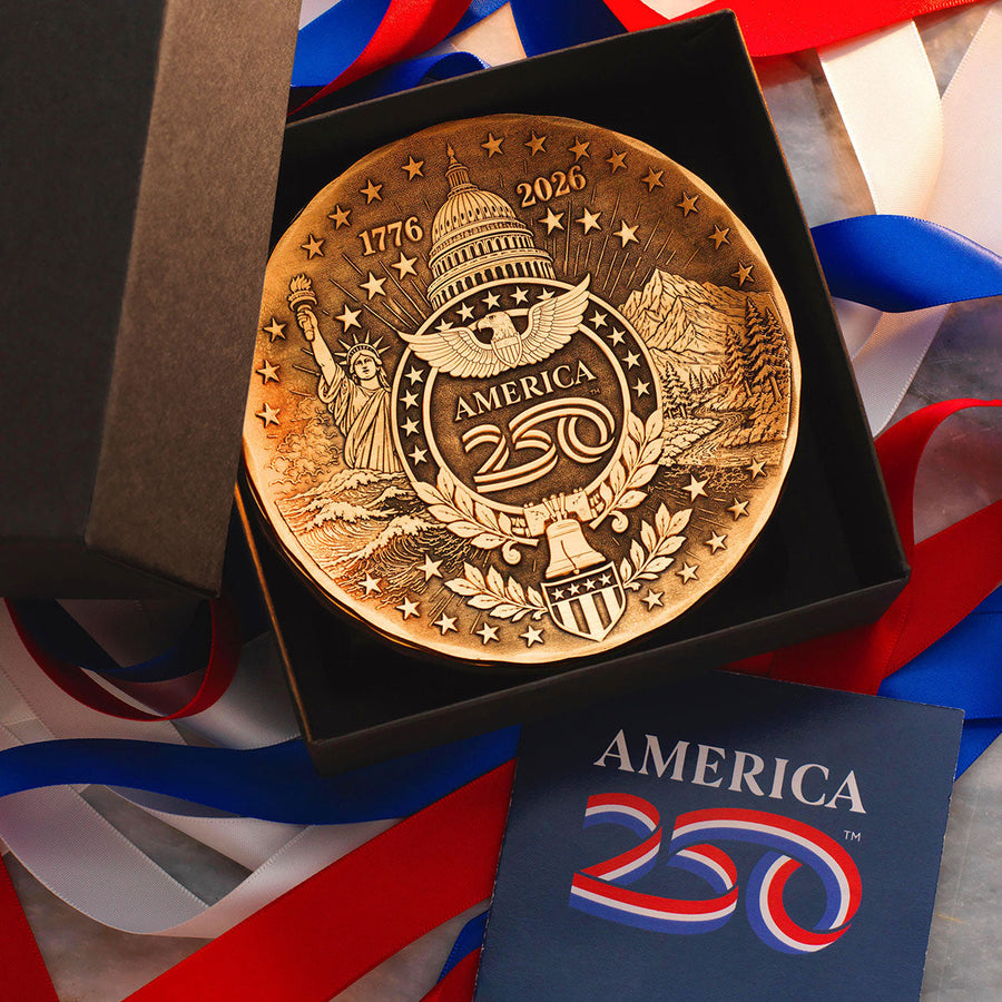 Gift packaging display for America250 Sea to Shining Sea Coaster