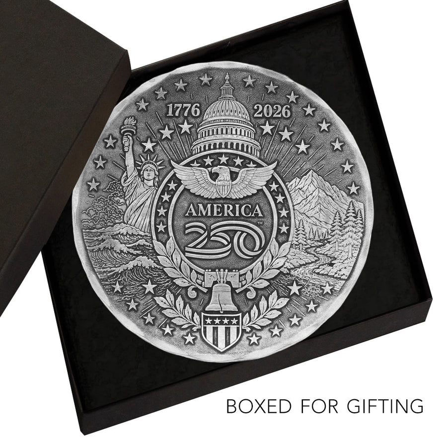 Gift packaging display for America250 Sea to Shining Sea 4-piece Coaster Set