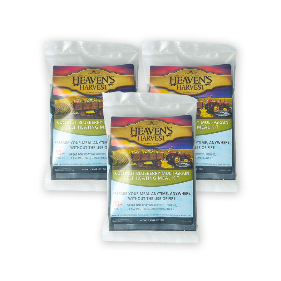 Three Coconut Blueberry Multigrain self-heating breakfast kits
