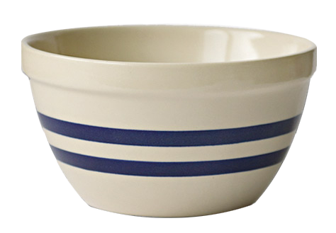 8-Inch Stoneware Shoulder Bowl - Blue Stripe