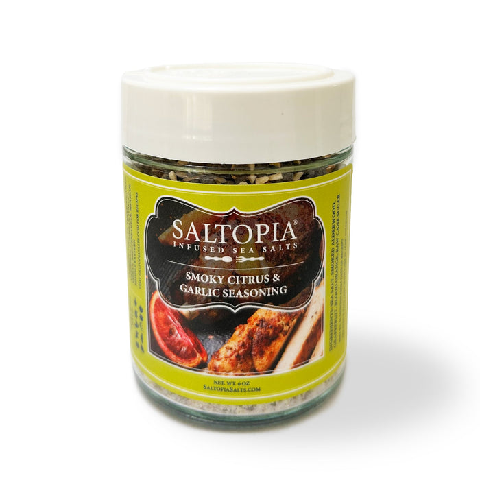 Serving presentation for Smoked Alderwood, Grapefruit & Garlic Salt