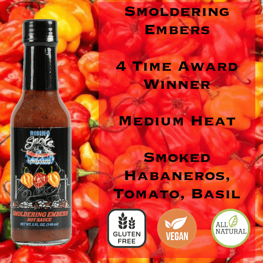 Flavor information graphic for Smoldering Embers Habanero Tomato Basil Hot Sauce