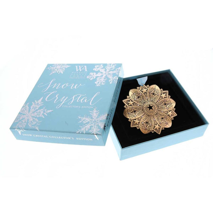 Gift packaging display for Star Spangled Snow Crystal 2026 Ornament