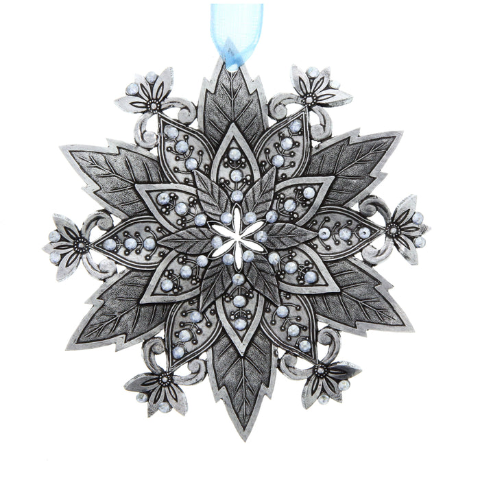 Product view of Snow Crystal Poinsettia Ornament