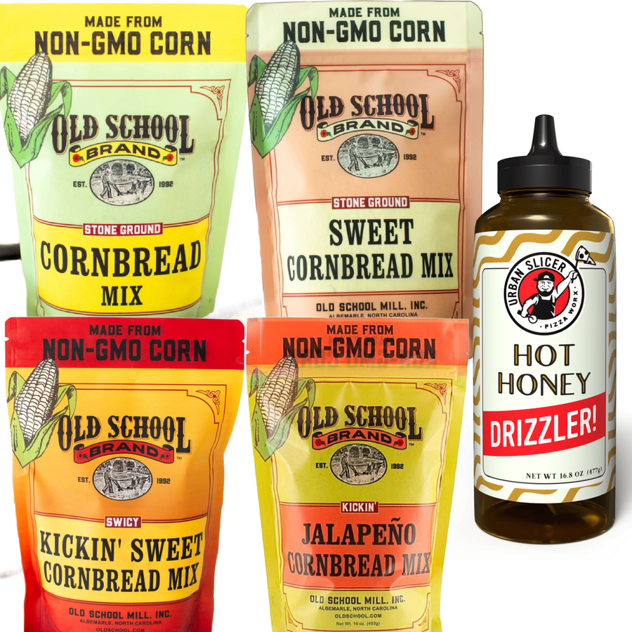 Southern Cornbread Sampler with Hot Honey Drizzler — product assortment view