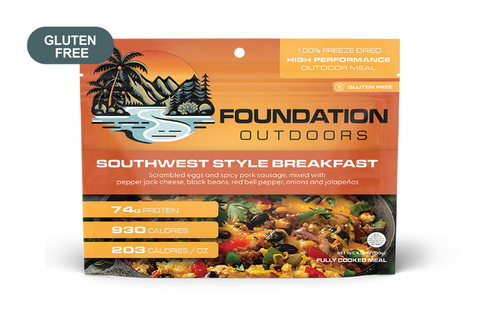 Southwest egg and sausage breakfast meal pouch, front
