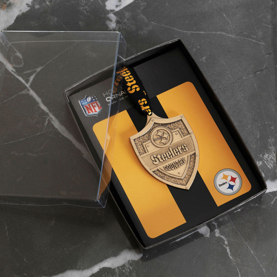Gift packaging display for Steelers Country Shield Ornament