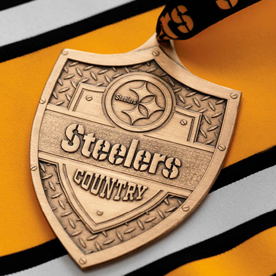 Styled display featuring Steelers Country Shield Ornament