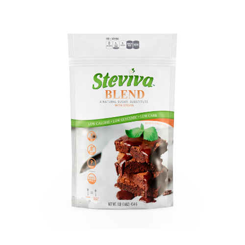 Steviva Granulated Erythritol & Stevia Blend: Steviva Blend pouch front.