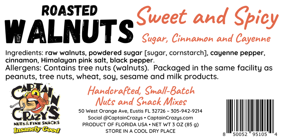 Sweet & Spicy Roasted Walnuts — snack product photograph 11