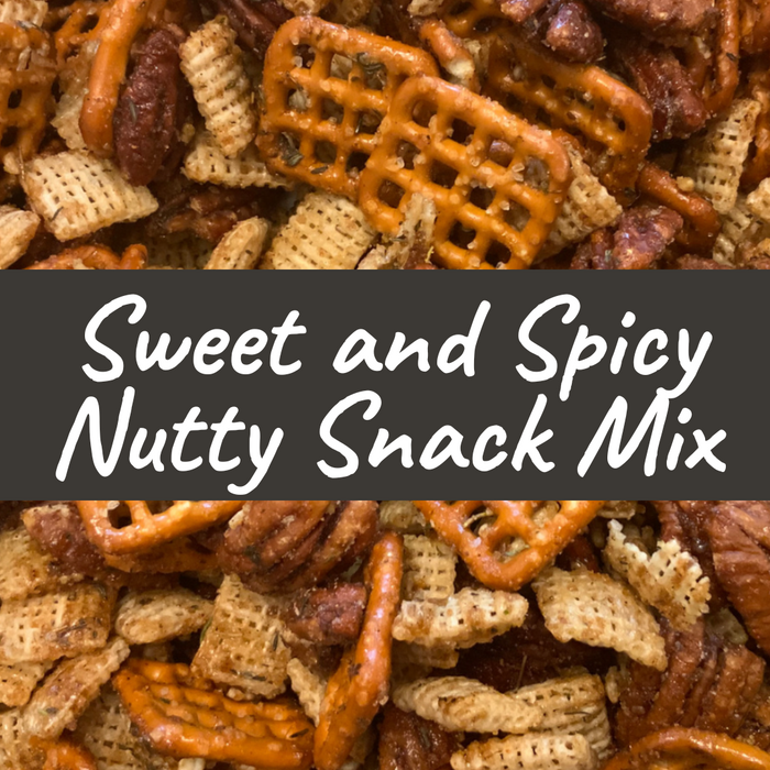 Sweet & Spicy Nutty Snack Mix — snack product photograph 1