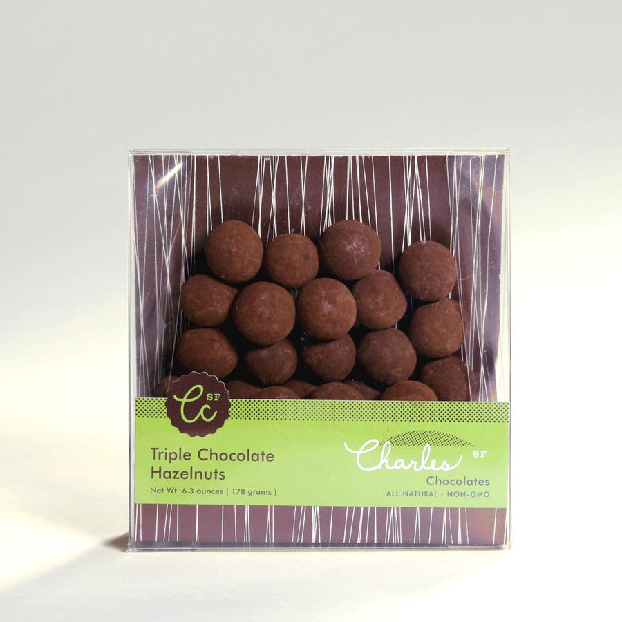 Triple Chocolate Hazelnuts package from the four-variety nut collection