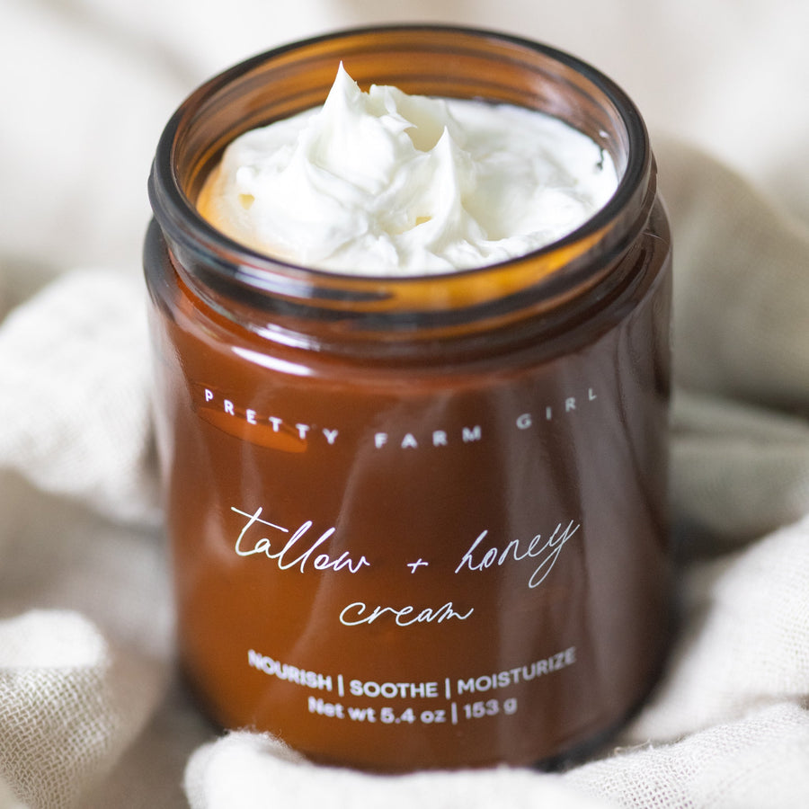 Pretty Farm Girl Fragrance-Free Tallow + Honey Cream for Sensitive Skin
