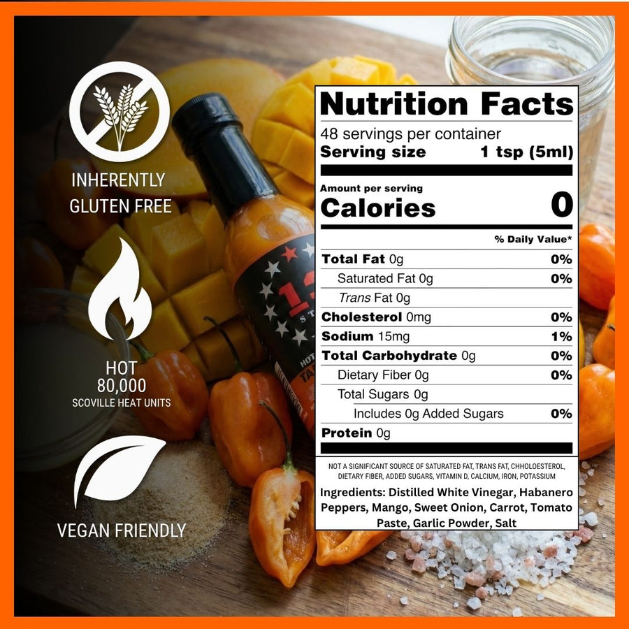 Tango Mango ingredient and nutrition information graphic