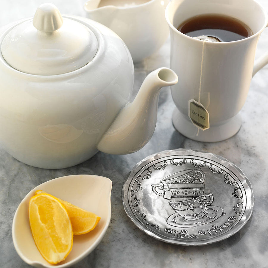 Styled display featuring Tea Time Coaster