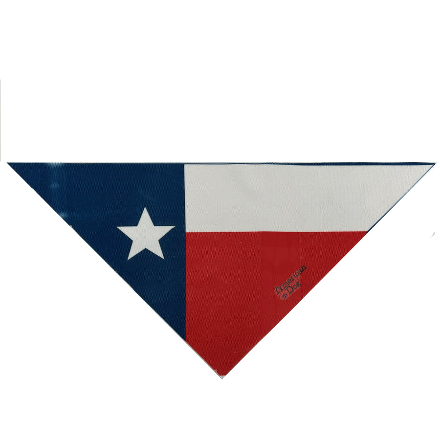 Tie-on dog bandana with Texas flag design