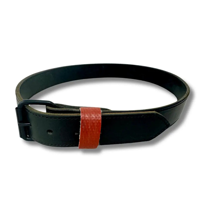 Thin Red Line Leather Belt - Fire Hose Inlay, Size 36