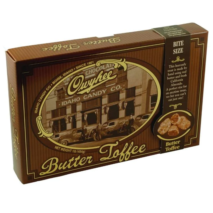 Owyhee Butter Toffee Bites – 1 lb – product image 1 showing Owyhee butter toffee