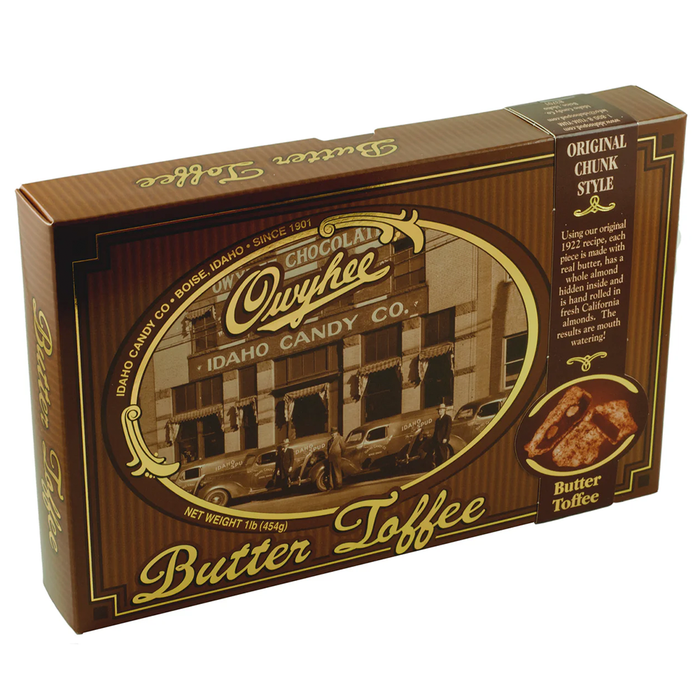 Owyhee Butter Toffee Chunks – 1 lb – product image 1 showing Owyhee butter toffee