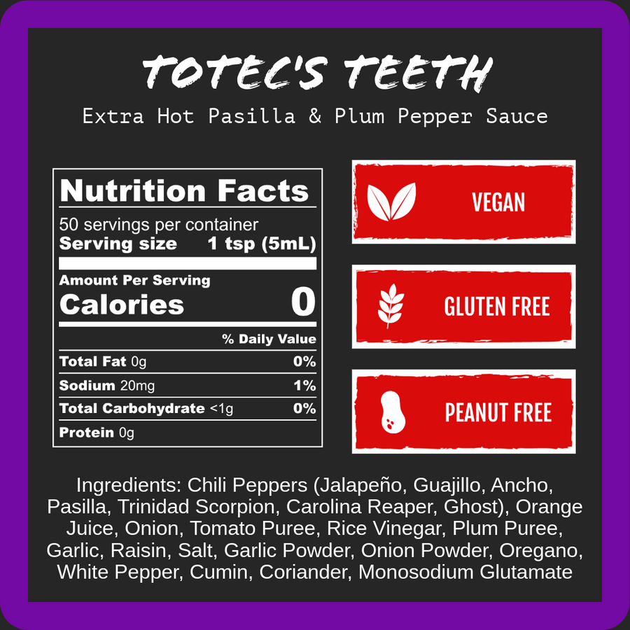 Extra Hot Best Sellers Variety Pack — nutrition facts label 9 of 11