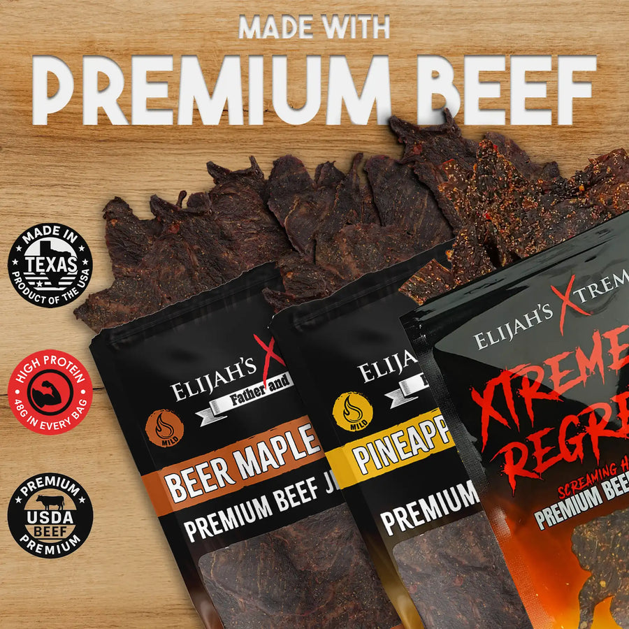 Beef Jerky Trio Variety Pack – Three Flavors — assortment view